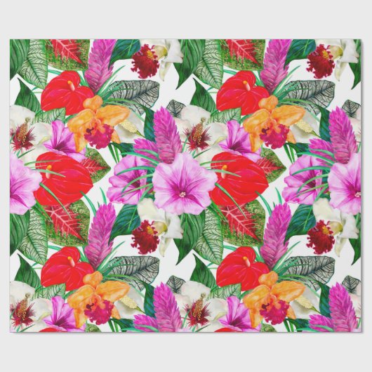 Papier Cadeau Le paradis côtier fleurit (Plat)