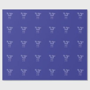 Papier Cadeau Le parfait accord royal bleu luxe ajout couple nom