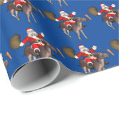 Papier Cadeau Le Père Noël À L'Âne (Coin rond)