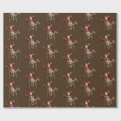 Papier Cadeau Le Père Noël Aime Faire Un Voyage À Pied (Plat)