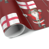 Papier Cadeau Le Père Noël Avec L'Ensigne D'Angleterre (Coin rond)