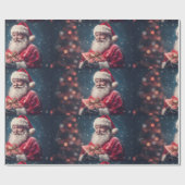 Papier Cadeau Le Père Noël avec un design de Noël (Plat)