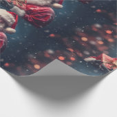 Papier Cadeau Le Père Noël avec un design de Noël (Coin)