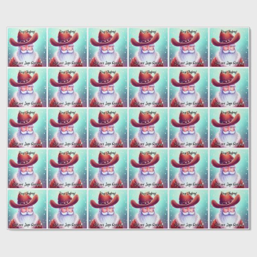 Papier Cadeau Le Père Noël dans un Noël Casquette occidental (Plat)