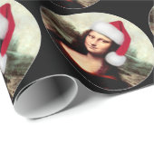 Papier Cadeau Le Père Noël de Mona Lisa (Coin rond)
