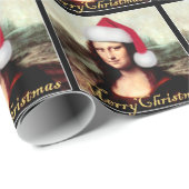 Papier Cadeau Le Père Noël de Mona Lisa (Coin rond)