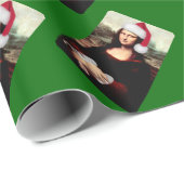 Papier Cadeau Le Père Noël de Mona Lisa (Coin rond)