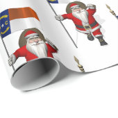 Papier Cadeau Le Père Noël Drapeau De Caroline Du Nord (Coin rond)