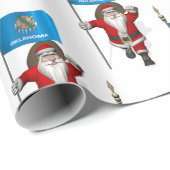 Papier Cadeau Le Père Noël Drapeau De L'Oklahoma (Coin rond)