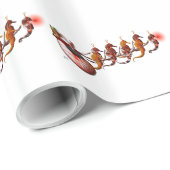 Papier Cadeau Le père noël et hippocampe Sleigh (Coin rond)