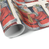 Papier Cadeau Le père noël et Mme (Coin rond)