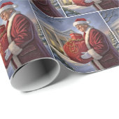Papier Cadeau Le Père Noël Trump Avec Sac Cadeau (Coin rond)
