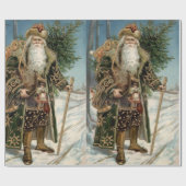 Papier Cadeau Le père noël vintage 3 (Plat)