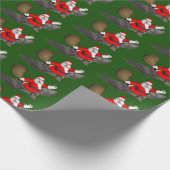 Papier Cadeau Le Père Noël Volant Sur Une Chauve (Coin)