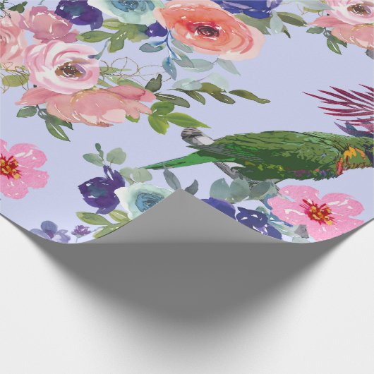 Papier Cadeau Le perroquet parmi les fleurs (Coin)