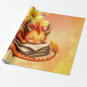 Papier Cadeau Le petit dragon mystique.
