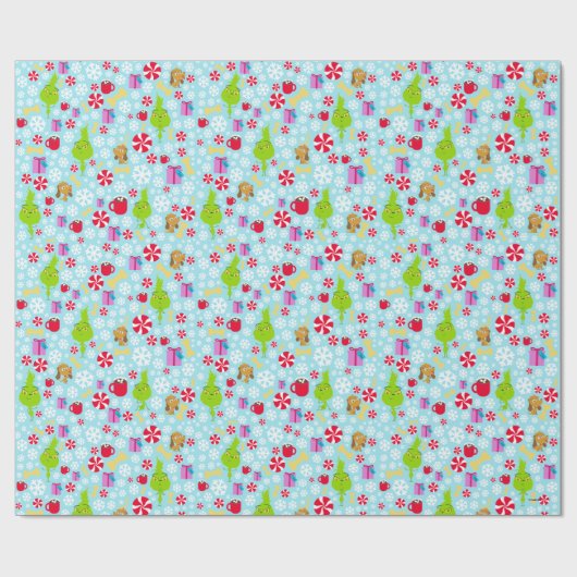 Papier Cadeau Le Petit Pouce | Bleu Snowflake Patte de Noël (Plat)