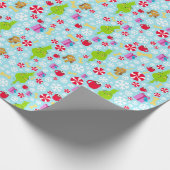 Papier Cadeau Le Petit Pouce | Bleu Snowflake Patte de Noël (Coin)
