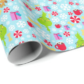 Papier Cadeau Le Petit Pouce | Bleu Snowflake Patte de Noël (Coin rond)
