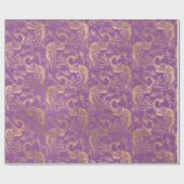 Papier Cadeau Le Pic de Boho d'or sur le Lavender (Plat)