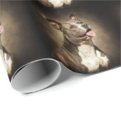 Papier Cadeau Le pitbull bleu américain (Coin rond)