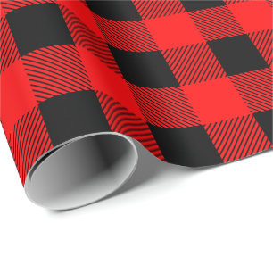 Papier Cadeau Le plaid de Buffalo vérifie rouge et noir