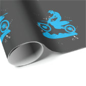 Papier Cadeau Le pneu de cavalier de vélo de saleté dépiste la (Coin rond)