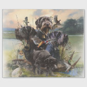 Papier Cadeau Le pointeur À poils durs allemand (Plat)