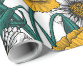 Papier Cadeau Le pré dans le papier d'emballage jaune (Coin rond)