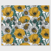 Papier Cadeau Le pré dans le papier d'emballage jaune (Plat)