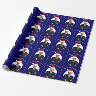 Papier Cadeau Le président Joe Biden et Santa Hat