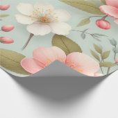 Papier Cadeau Le printemps fleurit dans le bleu oeuf de Robin (Coin)