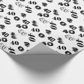 Papier Cadeau le quarantième quarantième anniversaire (Coin)
