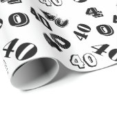 Papier Cadeau le quarantième quarantième anniversaire (Coin rond)