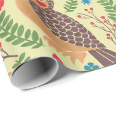 Papier Cadeau Le rétro hibou à cornes (Coin rond)