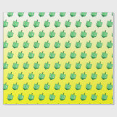 Papier Cadeau Le rêve vert sur Hanoukka jaune (Plat)