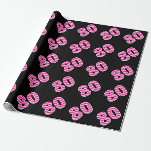 Papier Cadeau Le rose barre l'événement 80 # (anniversaire,