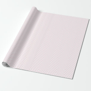 Papier Cadeau Le rose clair de la ligne Chevron en blanc XL