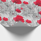 Papier Cadeau le rosier noir et blanc rouge fleurit l'amour (Coin)