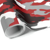 Papier Cadeau Le rouge ombrage Camo (Coin rond)
