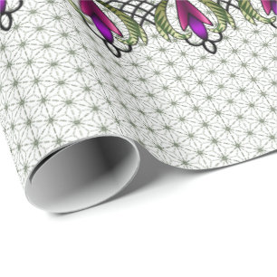 Papier Cadeau Le salon Walls_Fuchsia, vert d'Abbie du centre,