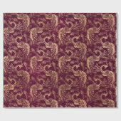 Papier Cadeau Le saumon rouge de l'or (Plat)