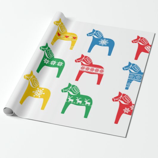 PAPIER CADEAU LE SCANDINAVIEN DALA HORSE CADEAU WRAPPING (Déroulé)