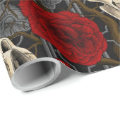 Papier Cadeau Le secret de Raven. Illustration gothique sombre e (Coin rond)