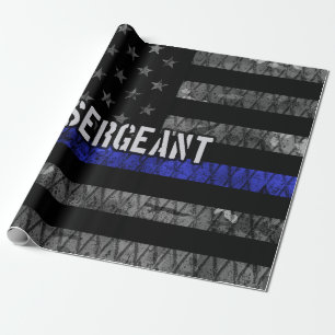 Papier Cadeau Le sergent Thin Blue Line Distresse