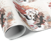 Papier Cadeau Le Setter anglais, la chasse à la passion (Coin rond)