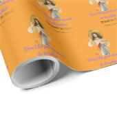Papier Cadeau Le slogan de Jésus orange (Coin rond)