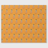 Papier Cadeau Le slogan de Jésus orange (Plat)