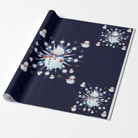 Papier Cadeau Le Snowman de Glittery (Déroulé)