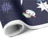 Papier Cadeau Le Snowman de Glittery (Coin rond)